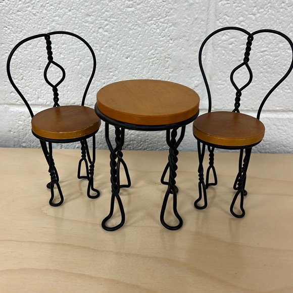 Other - Dollhouse table and chairs 3 pc ice cream parlor 3.5” table